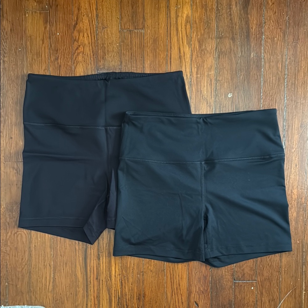 90 Degree by Reflex High Waisted Black Women's Biker Shorts Two-Pack size Large